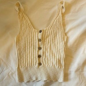 Lightly Worn Abercrombie & Fitch Cropped Woven Tank Top